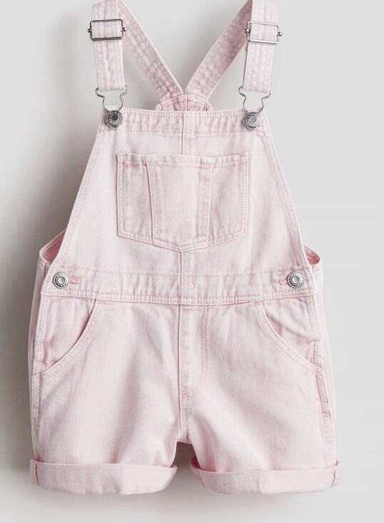 H&M Other - H&M Girls Denim Pink Overalls Sz 7Y Shortall